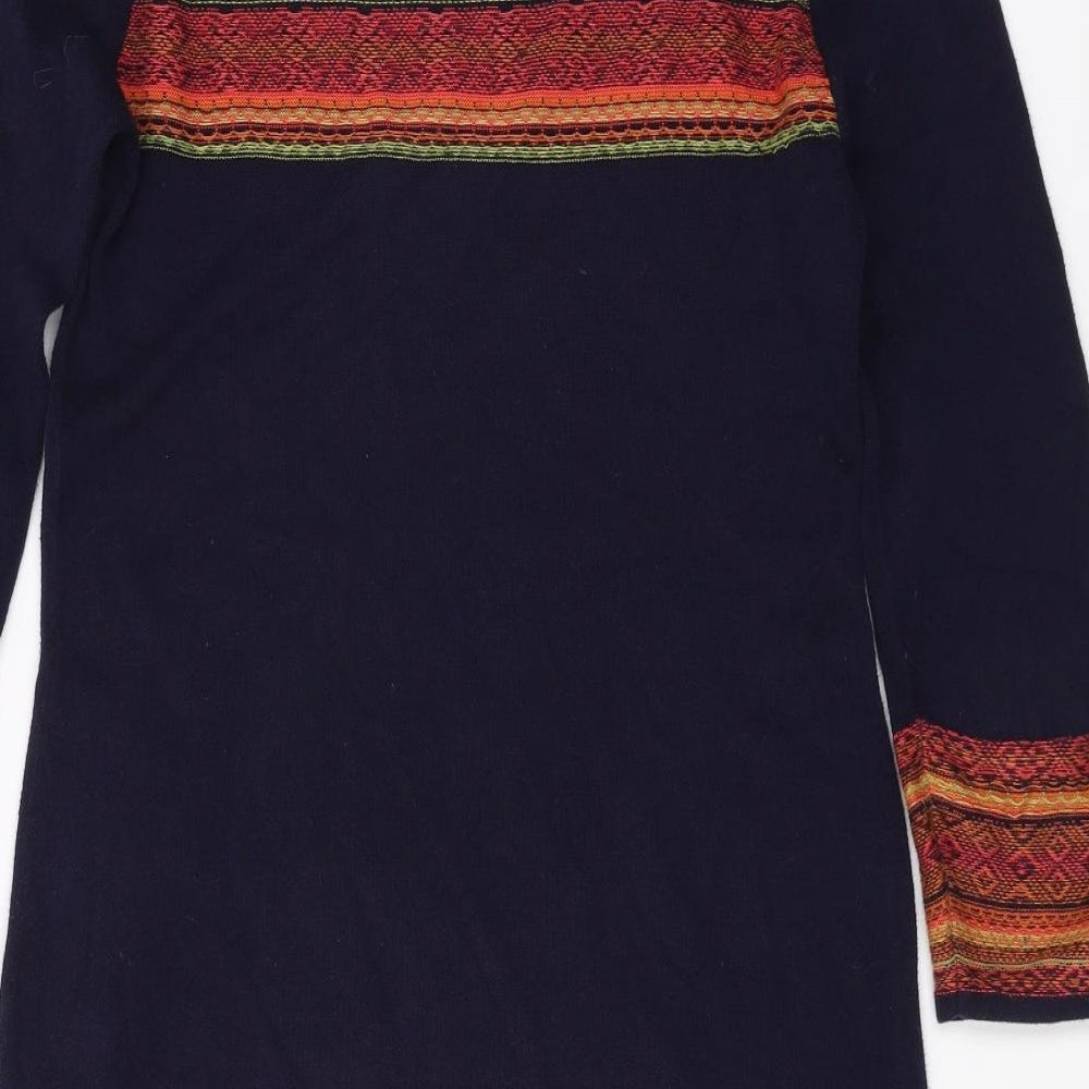 Monsoon Womens Blue Geometric  Jumper Dress  Size 12