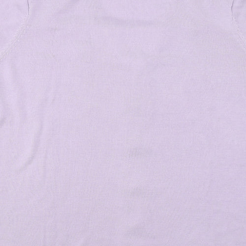 BM collection Womens Purple   Pullover Jumper Size L  - Floral embroidery