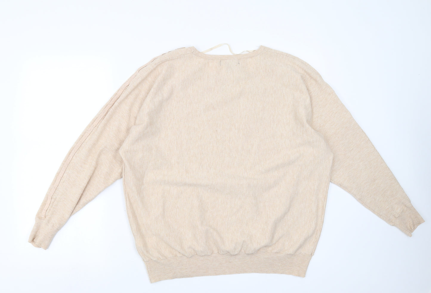 Primark Womens Beige   Pullover Jumper Size XL  - beaded sleeves