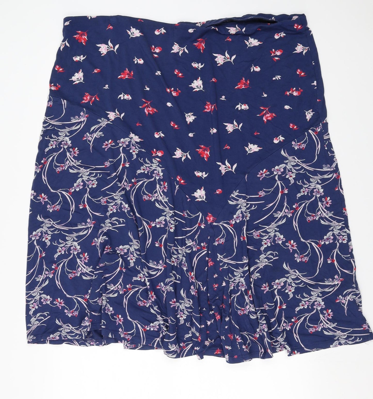 Bonmarché Womens Blue Floral  A-Line Skirt Size 24