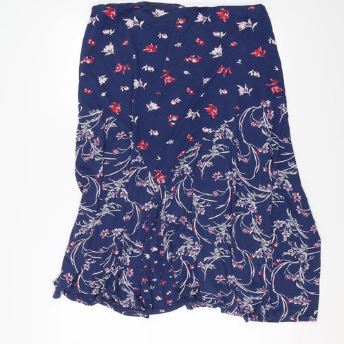 Bonmarché Womens Blue Floral  A-Line Skirt Size 24