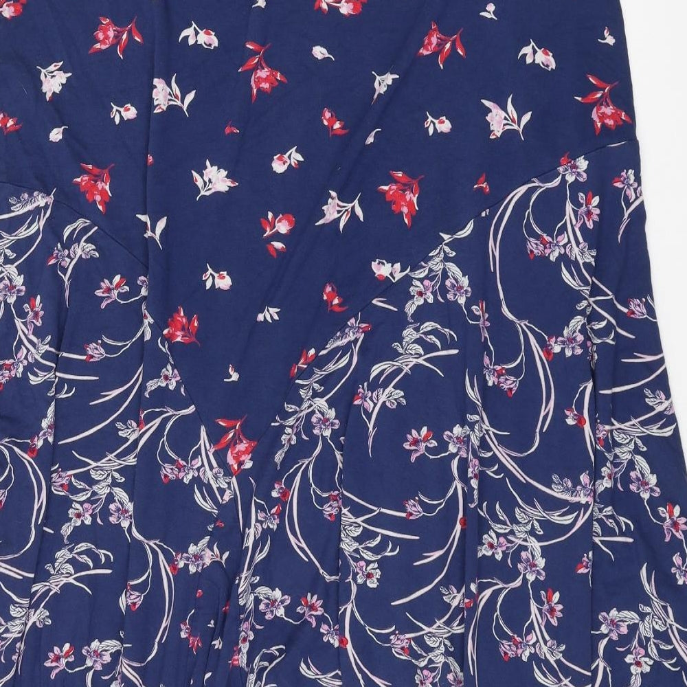 Bonmarché Womens Blue Floral  A-Line Skirt Size 24