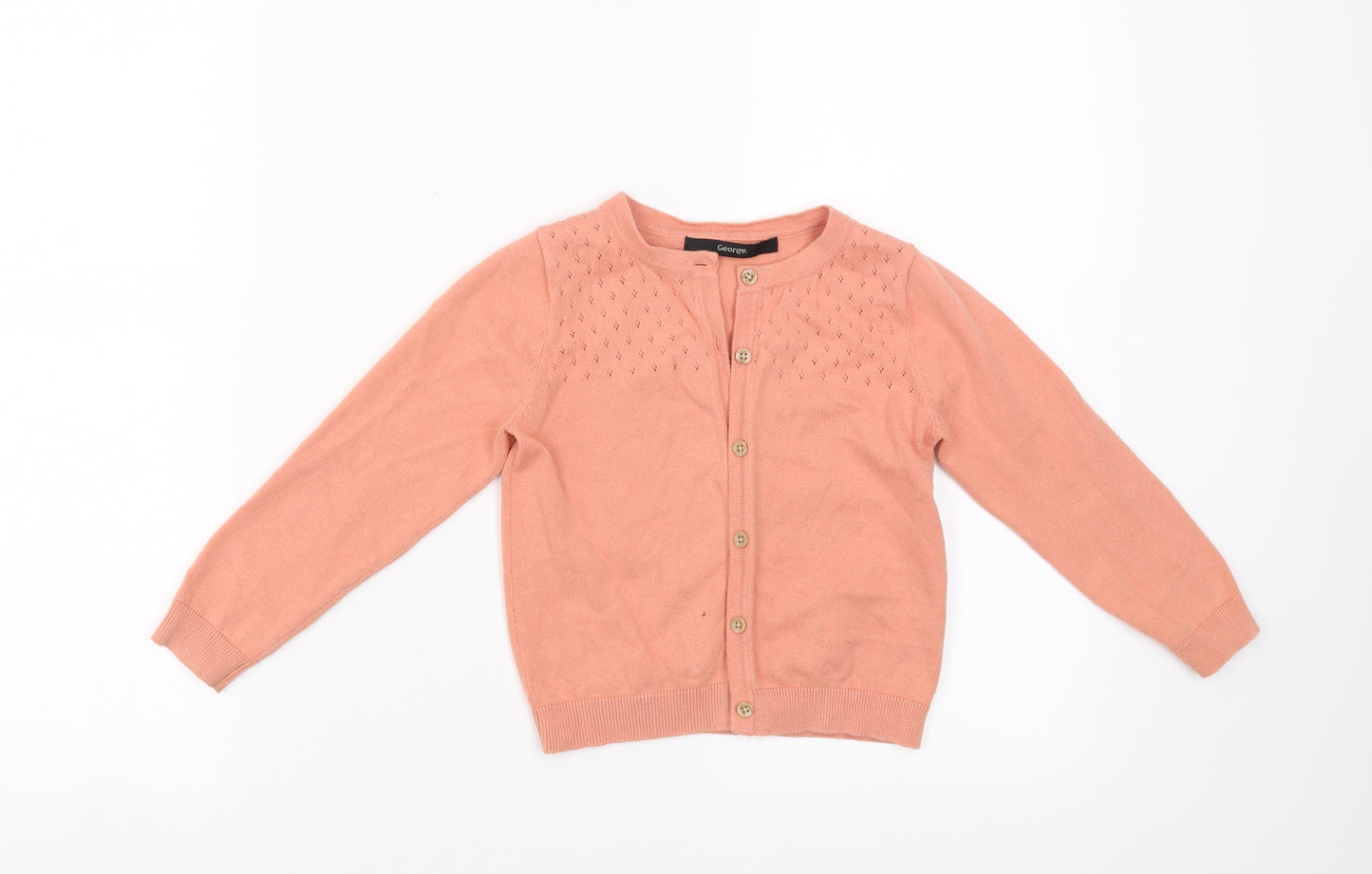 George Girls Orange   Cardigan Jumper Size 3-4 Years