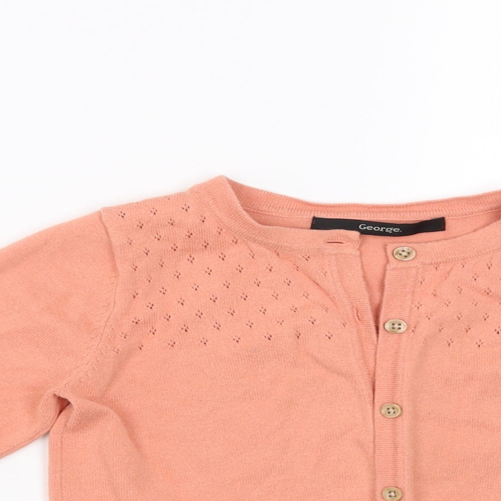 George Girls Orange   Cardigan Jumper Size 3-4 Years
