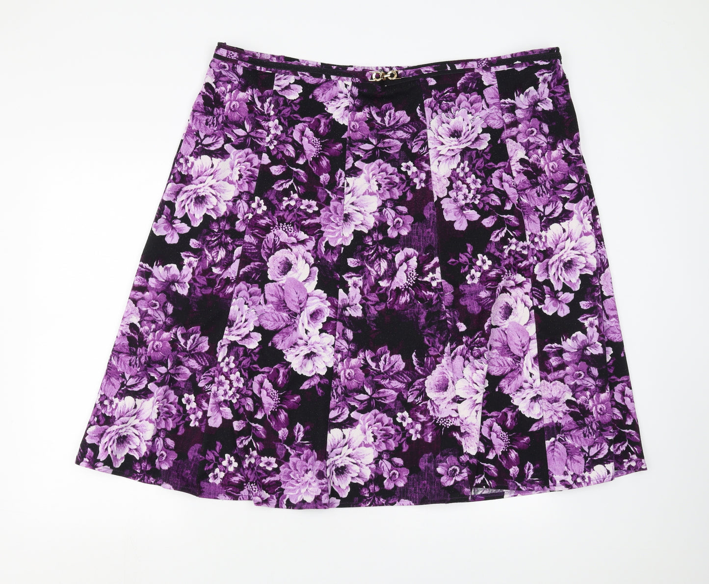 BM collection Womens Purple Floral  A-Line Skirt Size 24