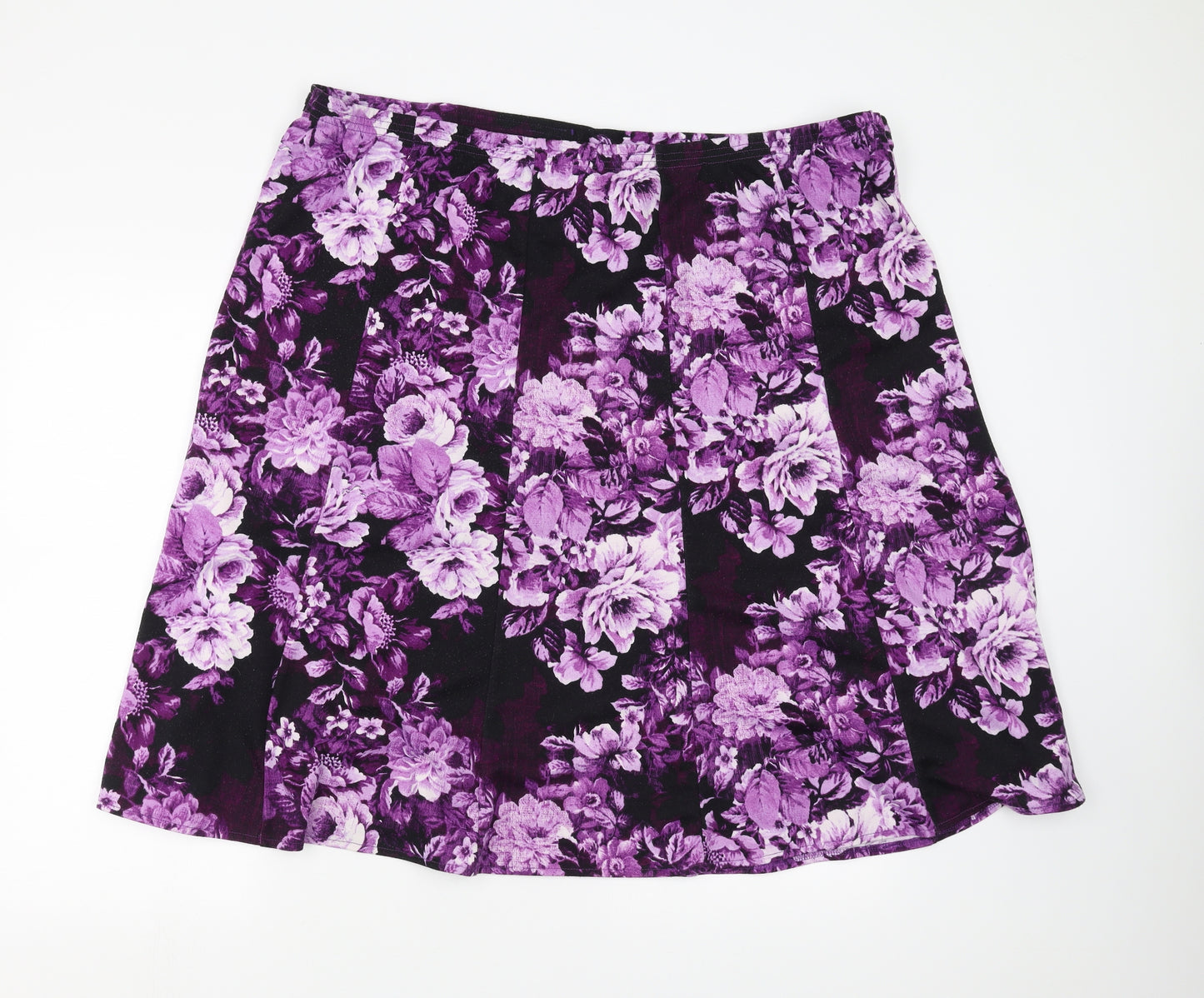 BM collection Womens Purple Floral  A-Line Skirt Size 24