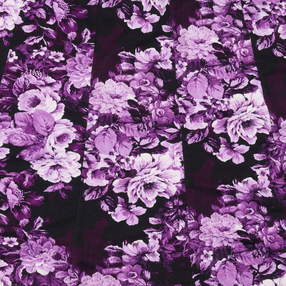 BM collection Womens Purple Floral  A-Line Skirt Size 24