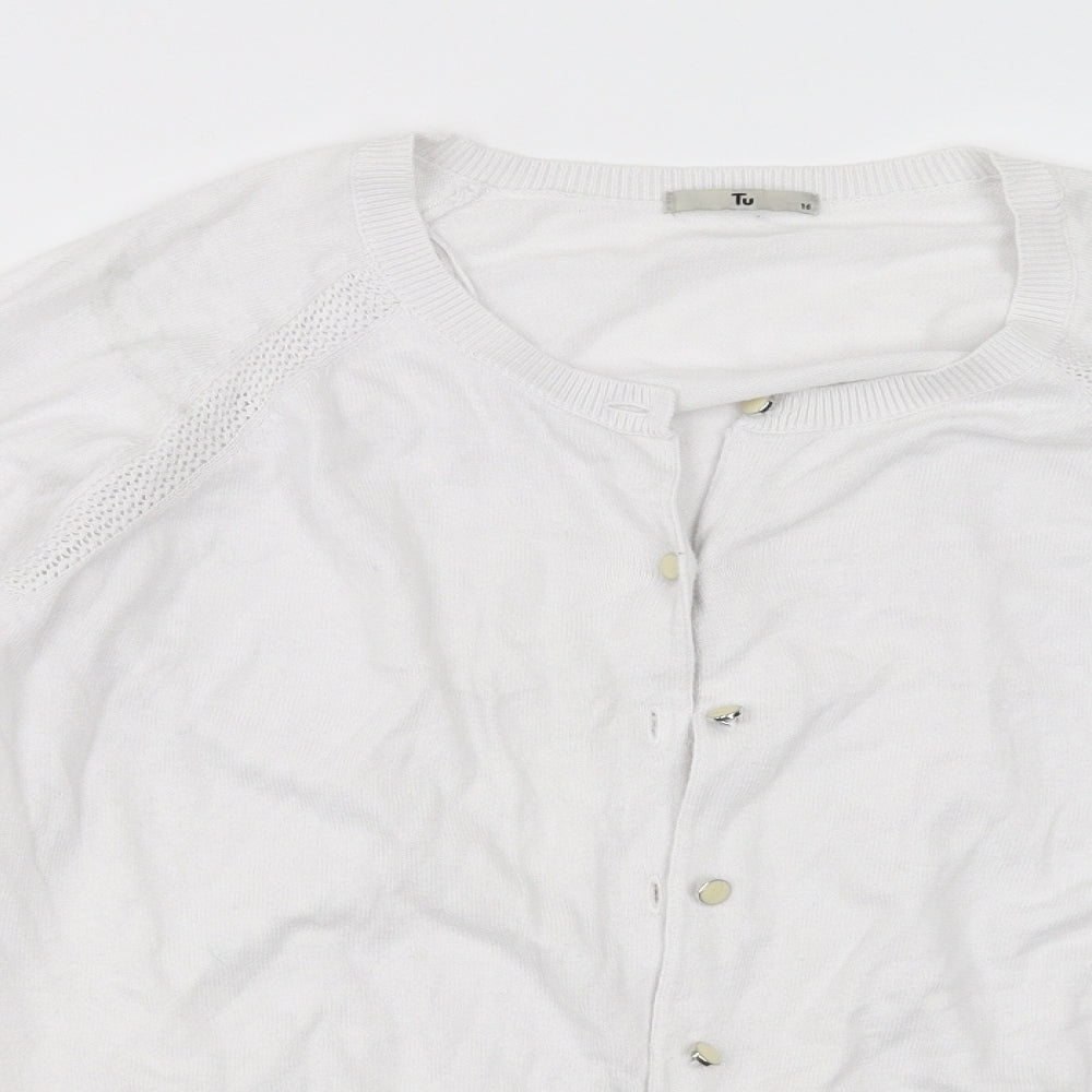Sainsburys Womens White   Cardigan Jumper Size 16