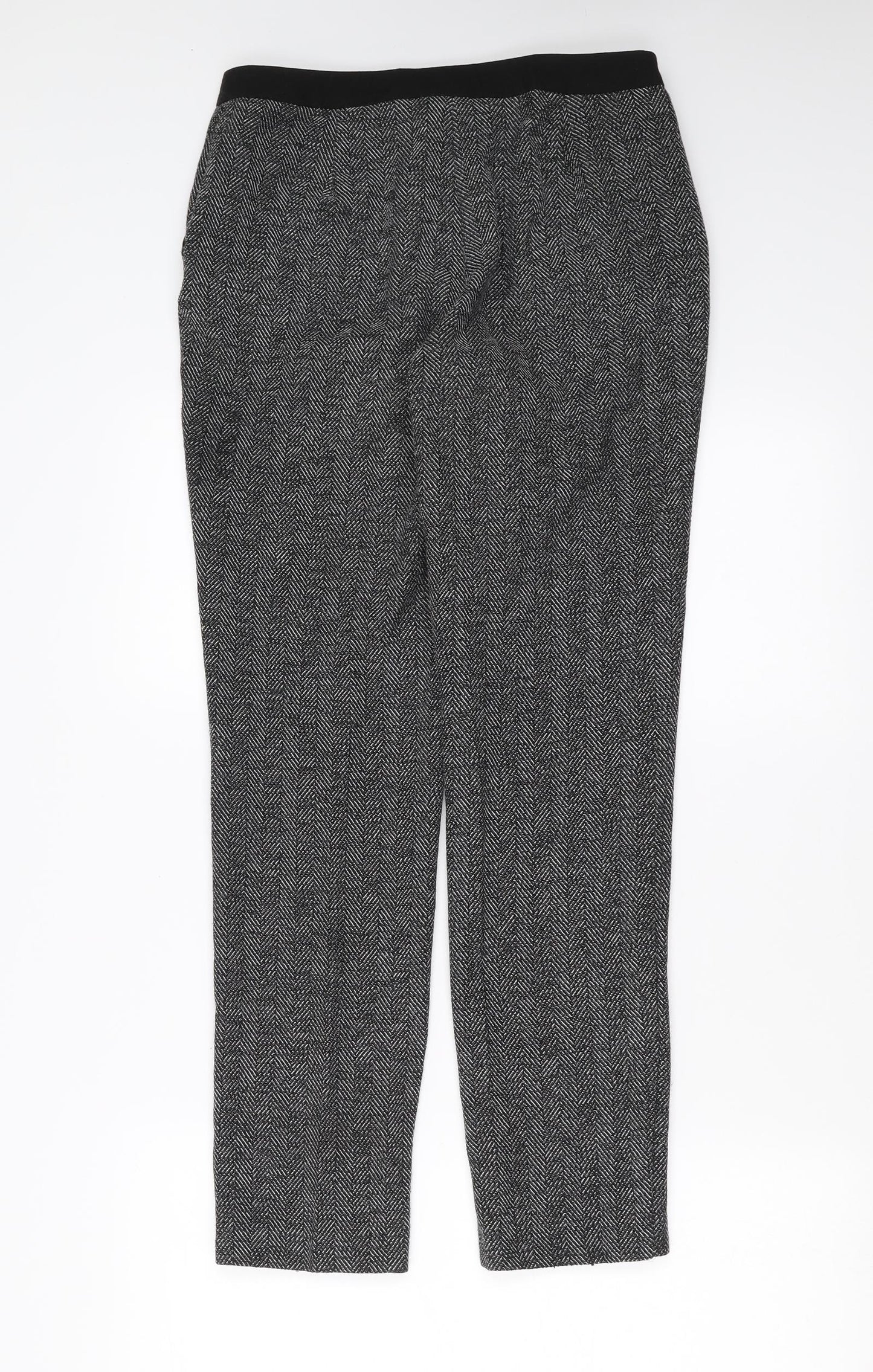 Primark Womens Grey Herringbone  Trousers  Size 8 L29 in