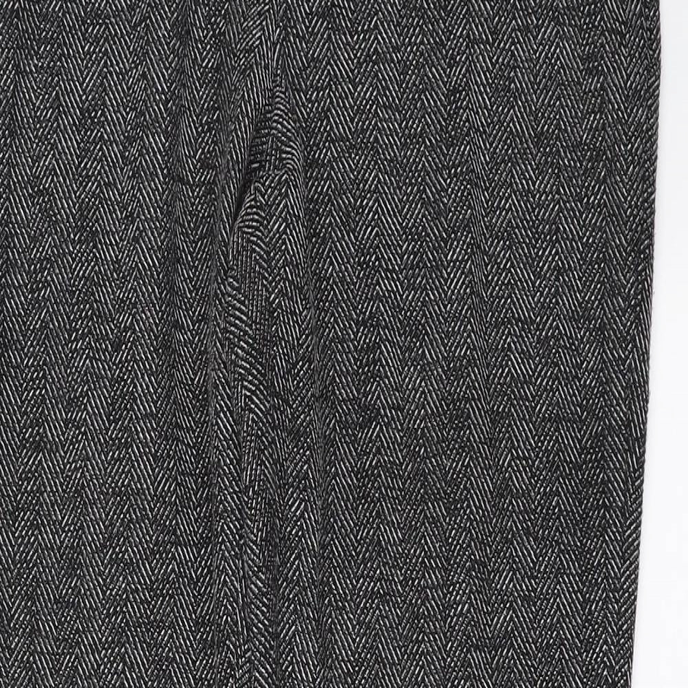 Primark Womens Grey Herringbone  Trousers  Size 8 L29 in