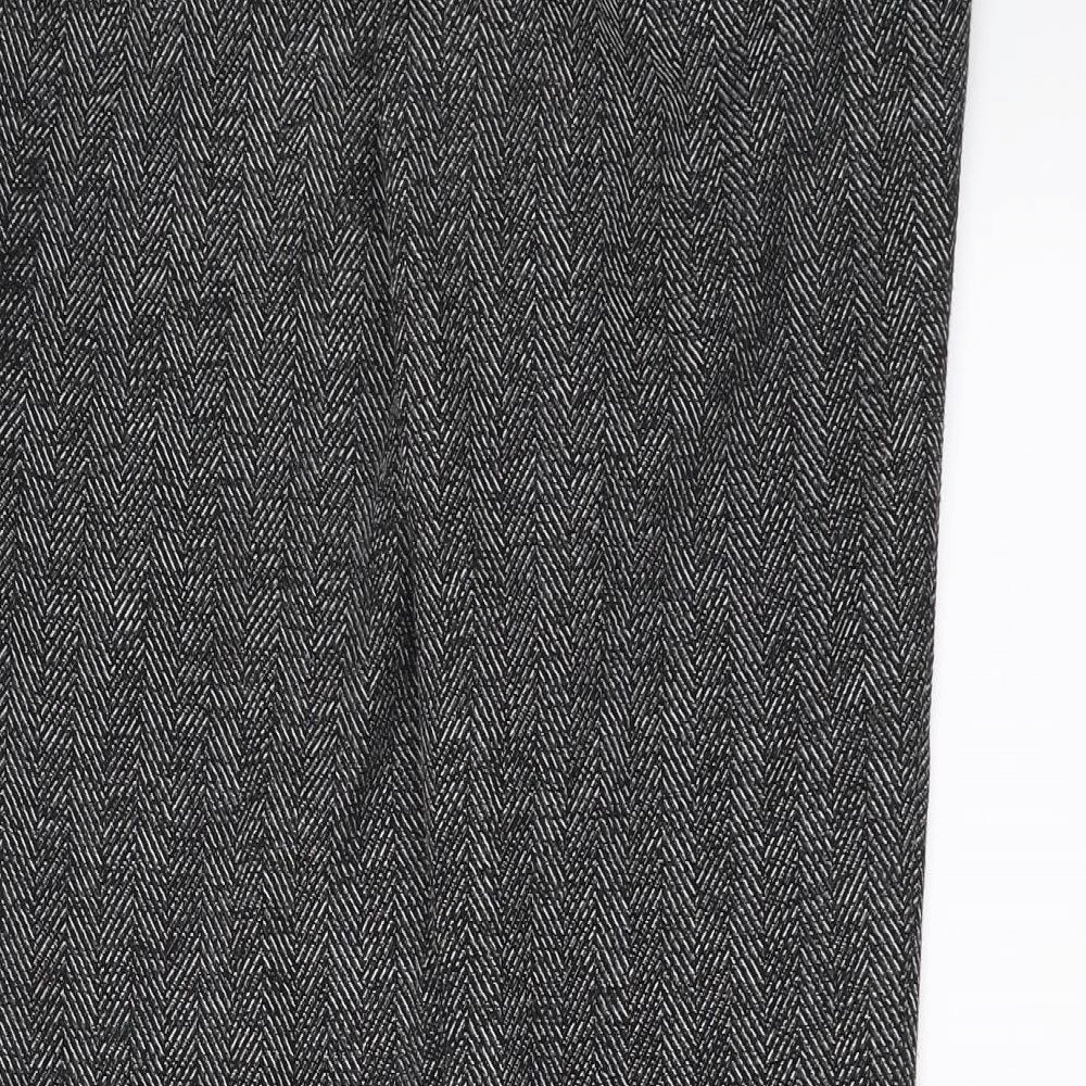 Primark Womens Grey Herringbone  Trousers  Size 8 L29 in