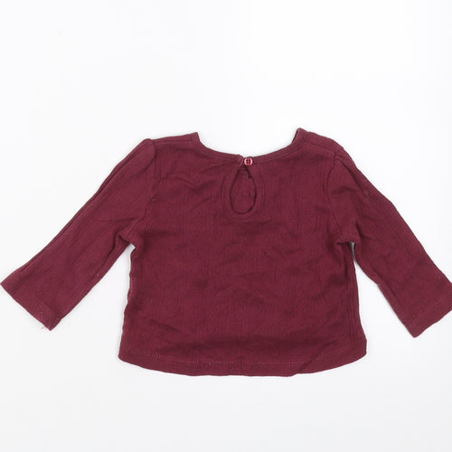 George Girls Purple   Basic T-Shirt Size 6-9 Months  - Hearts