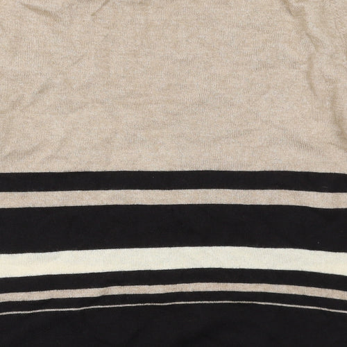 PLANET Womens Beige Striped  Pullover Jumper Size M