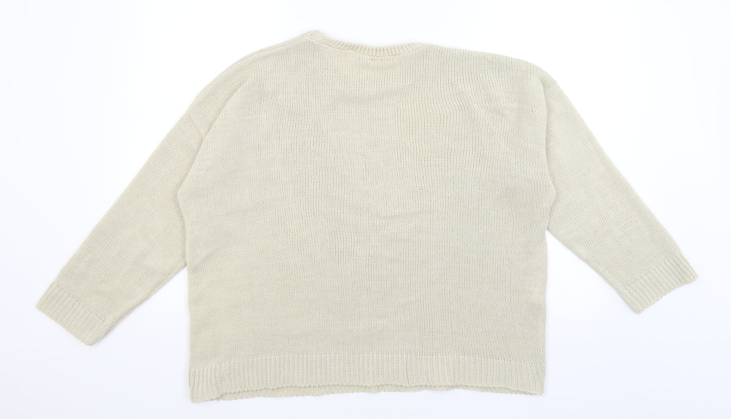 NastyGal Womens Beige   Pullover Jumper Size L
