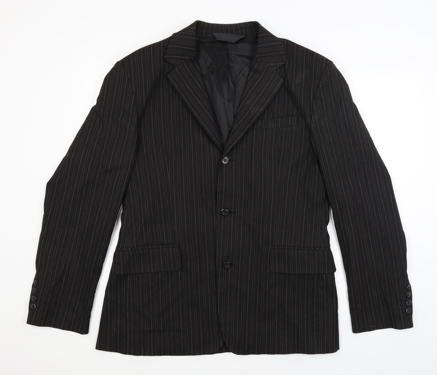 Full Circle Mens Black Striped  Jacket Blazer Size L