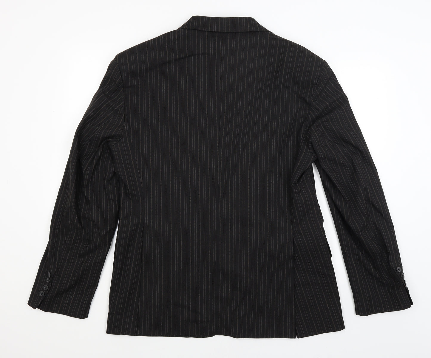 Full Circle Mens Black Striped  Jacket Blazer Size L