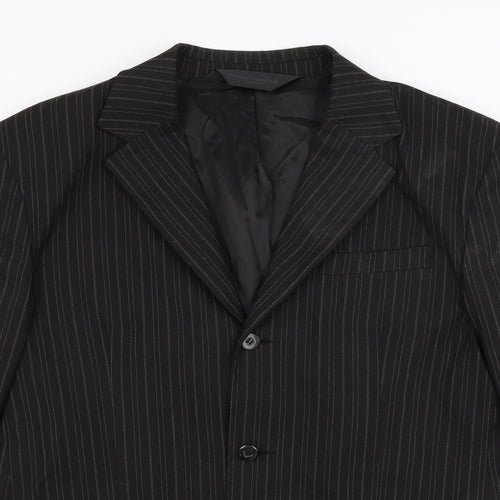 Full Circle Mens Black Striped  Jacket Blazer Size L