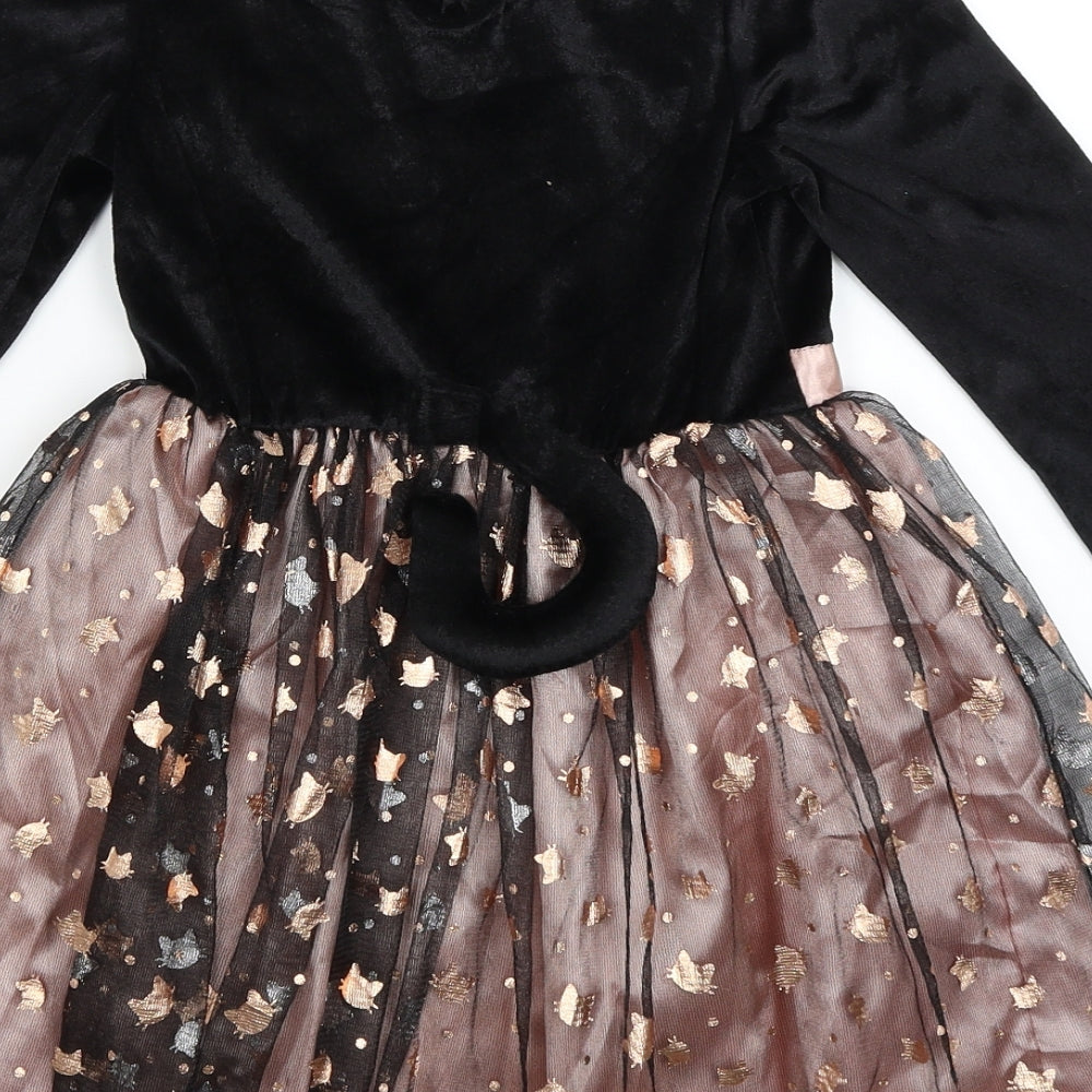 TU Girls Black   Tutu Dress  Size 5-6 Years  - Cat