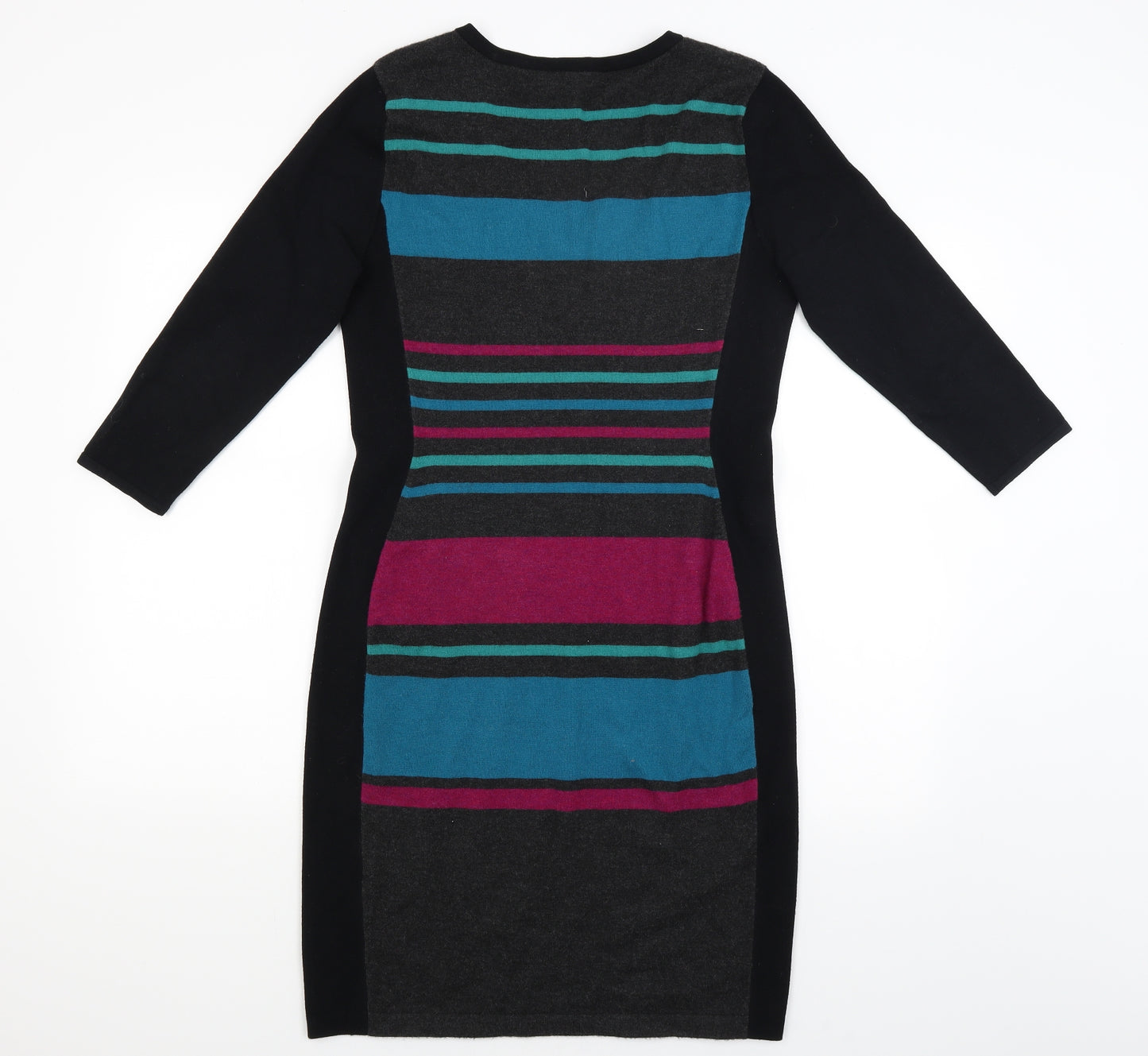 Phase Eight Womens Black Striped  Pencil Dress  Size 14