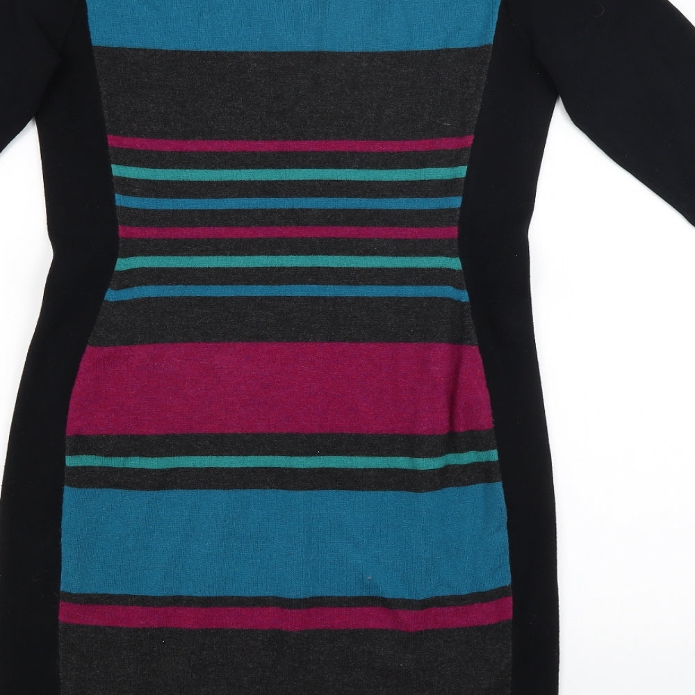 Phase Eight Womens Black Striped  Pencil Dress  Size 14