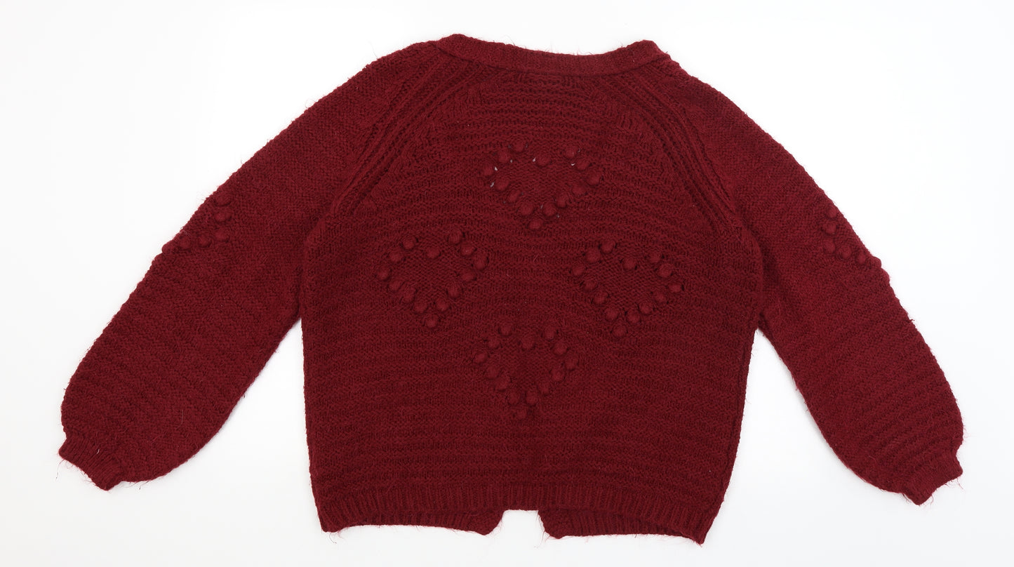 River Island Girls Red   Wrap Jumper Size 11-12 Years