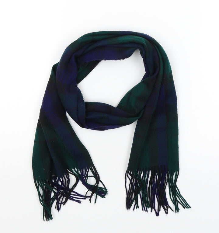 Preworn Mens Blue Plaid  Scarf  One Size