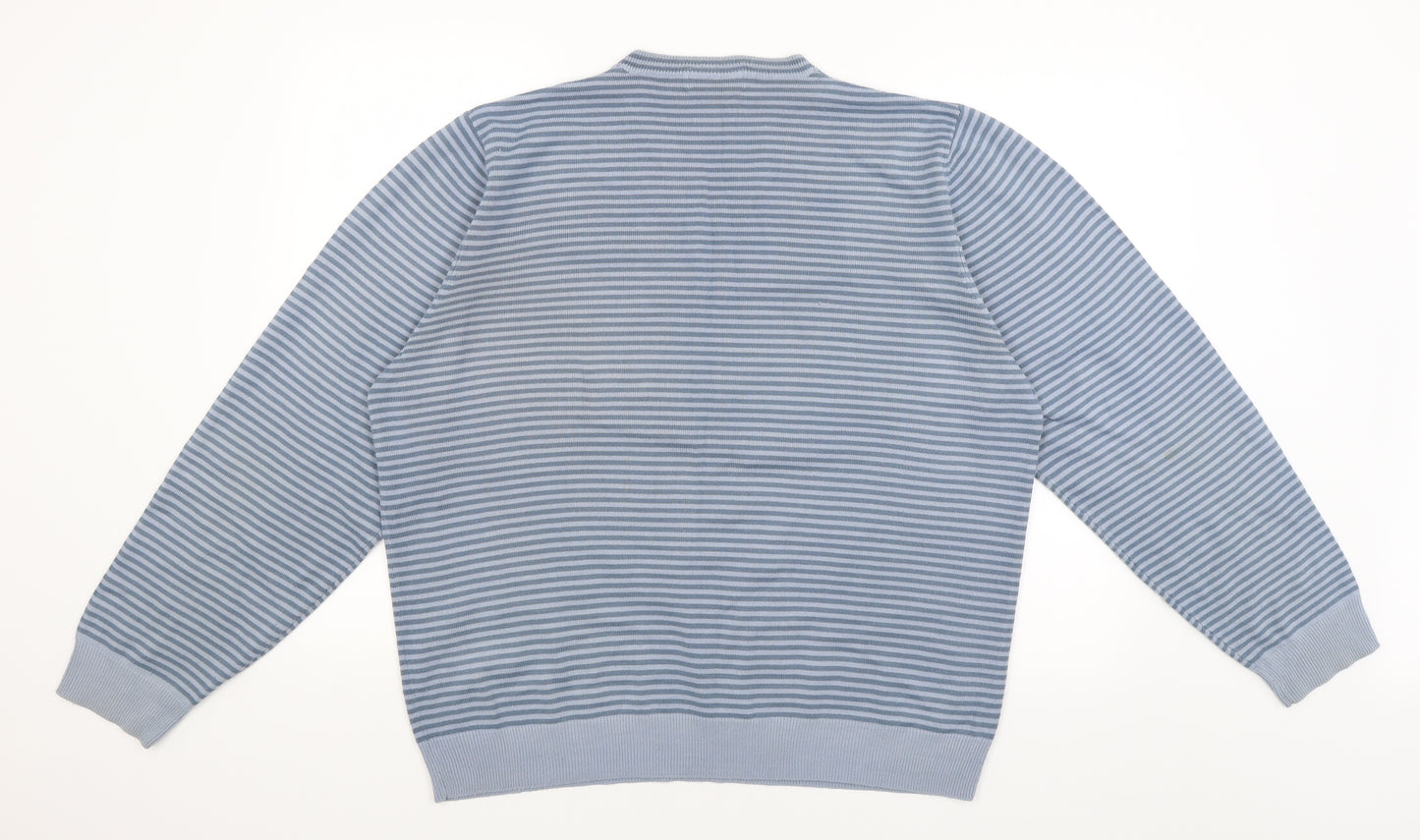 Blue Harbour Mens Blue Striped  Pullover Jumper Size XL