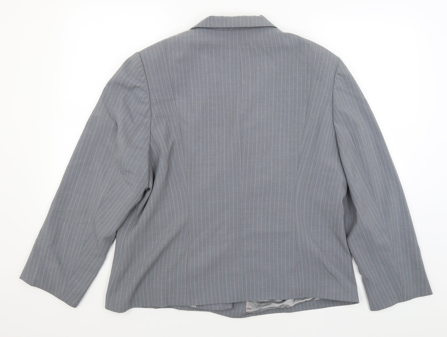 BHS Womens Grey Striped  Jacket Blazer Size 18