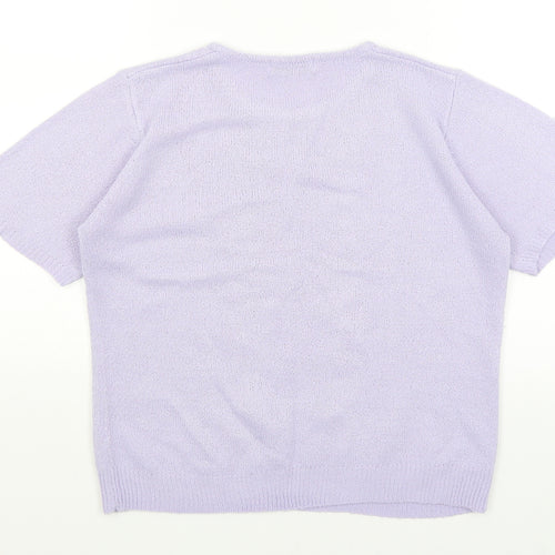 Berkertex Womens Purple Floral  Basic T-Shirt Size 12