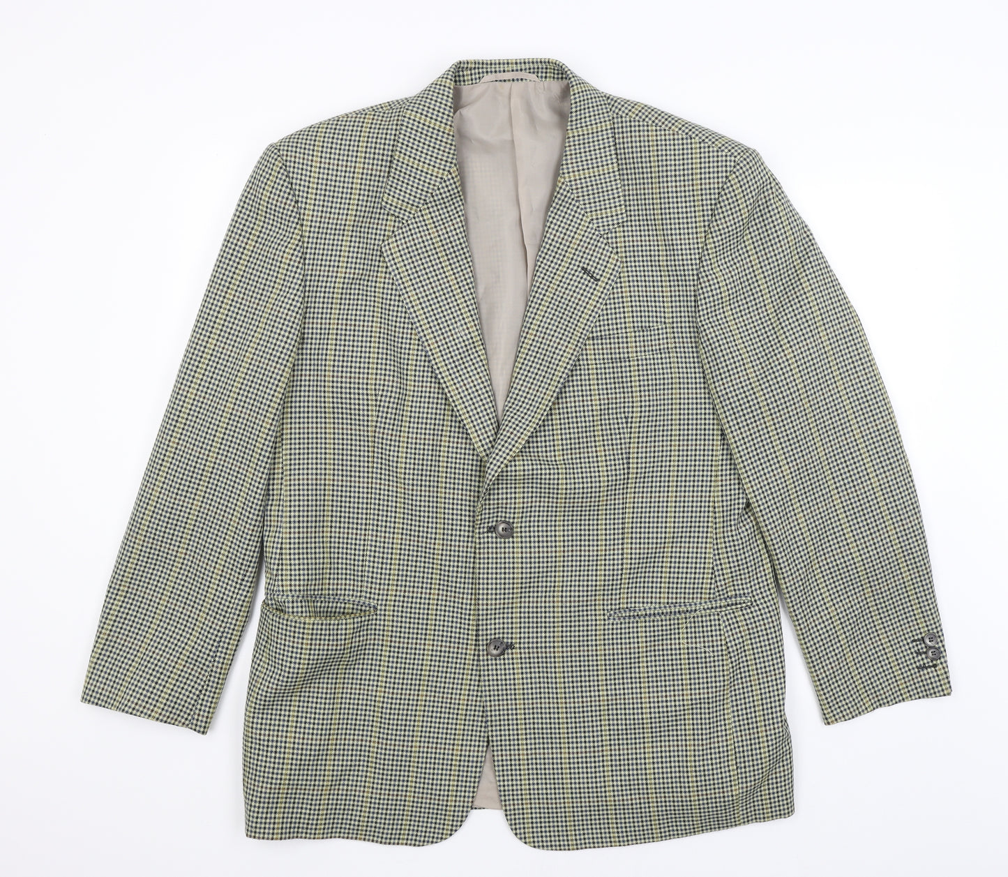 Savatini Mens Green Houndstooth  Jacket Blazer Size L
