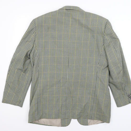 Savatini Mens Green Houndstooth  Jacket Blazer Size L