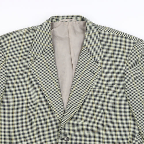 Savatini Mens Green Houndstooth  Jacket Blazer Size L