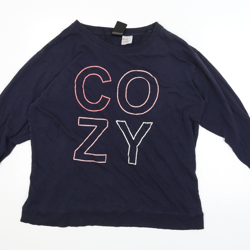 H&M Womens Blue   Pullover Jumper Size L  - Cozy