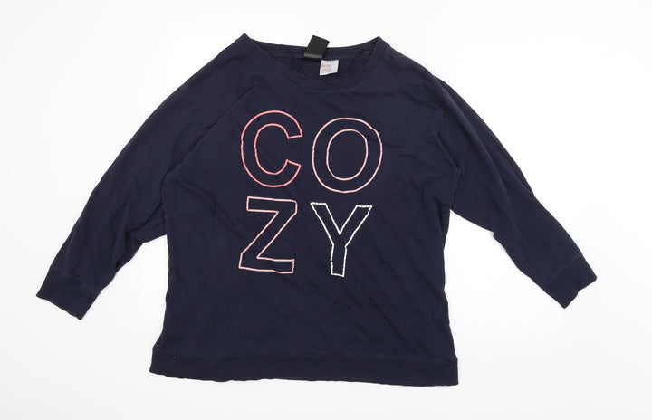 H&M Womens Blue   Pullover Jumper Size L  - Cozy