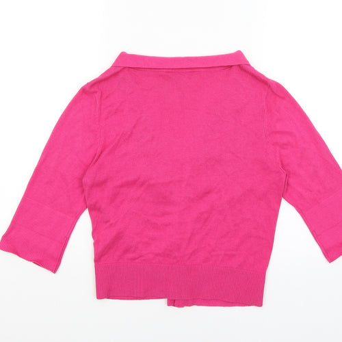BHS Womens Pink   Wrap Jumper Size 14