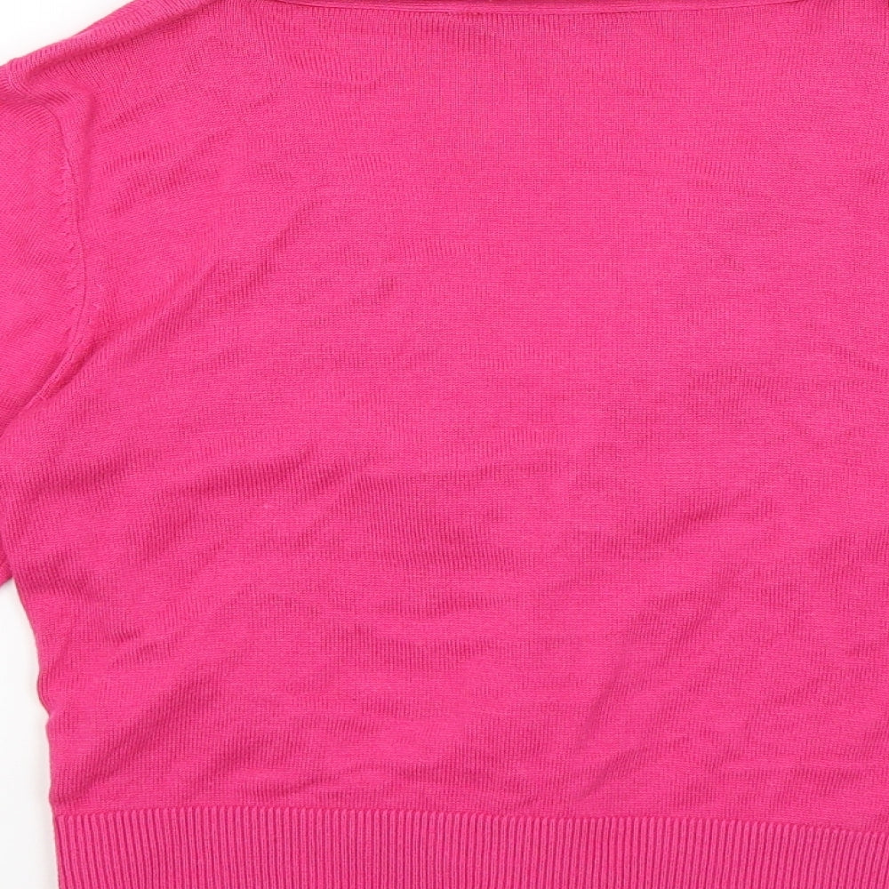BHS Womens Pink   Wrap Jumper Size 14
