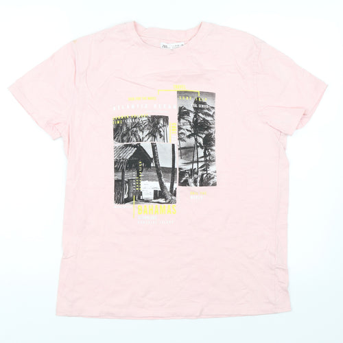 Zara Boys Pink   Basic T-Shirt Size 11-12 Years