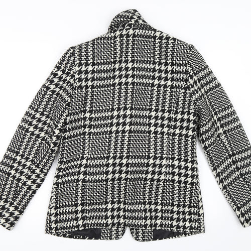 TU Womens Black Houndstooth  Jacket Blazer Size 12