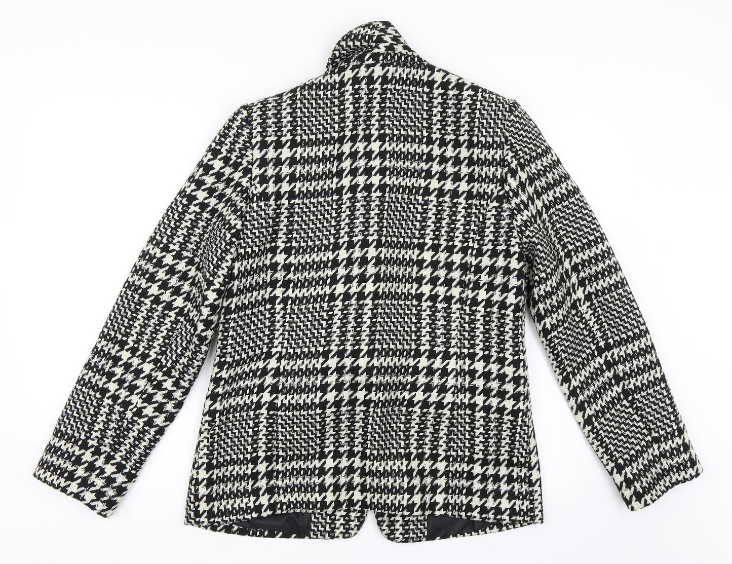 TU Womens Black Houndstooth  Jacket Blazer Size 12