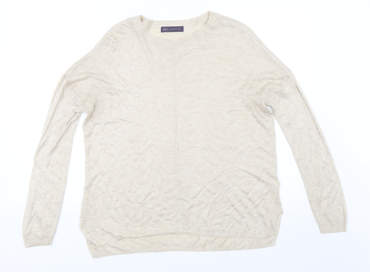 Marks and Spencer Womens Beige   Pullover Jumper Size M