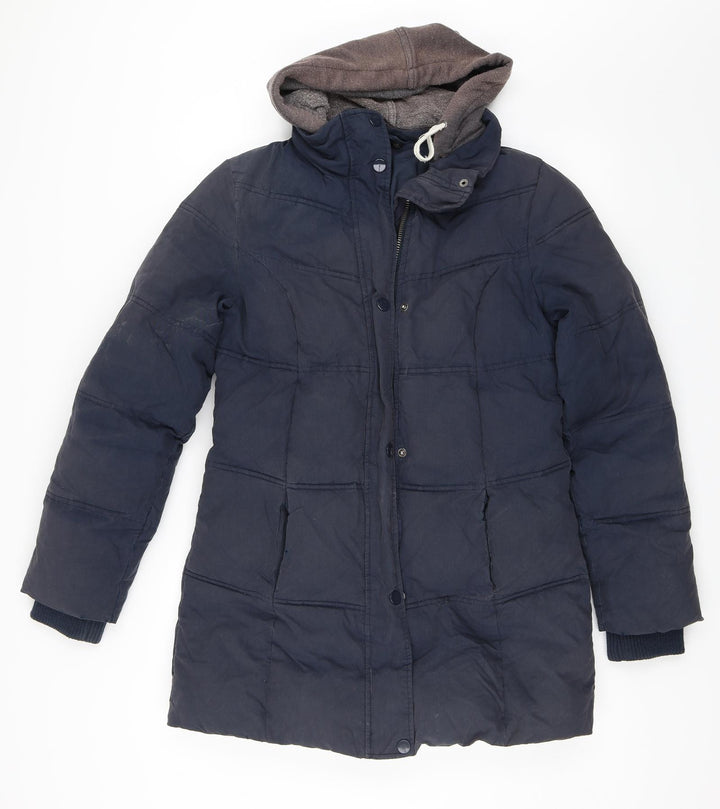 Topshop Womens Blue Parka Coat Size 10