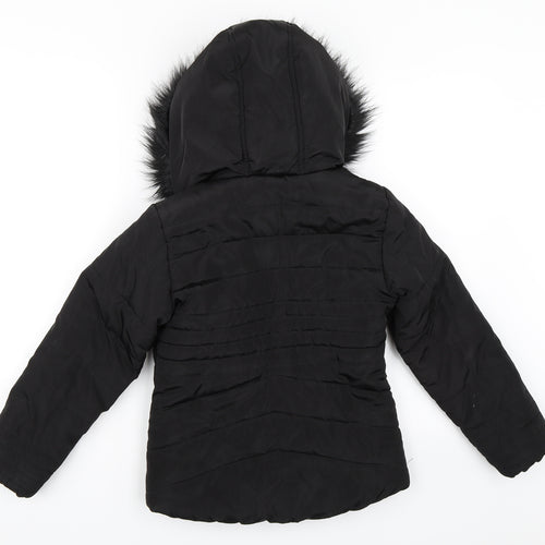 TU Girls Black   Puffer Jacket Coat Size 7-8 Years