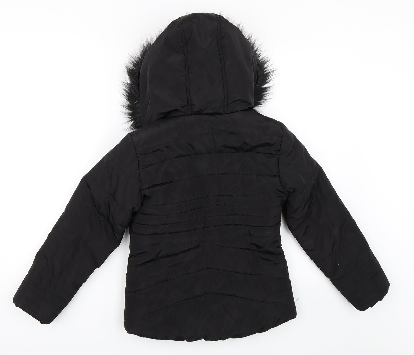 TU Girls Black   Puffer Jacket Coat Size 7-8 Years
