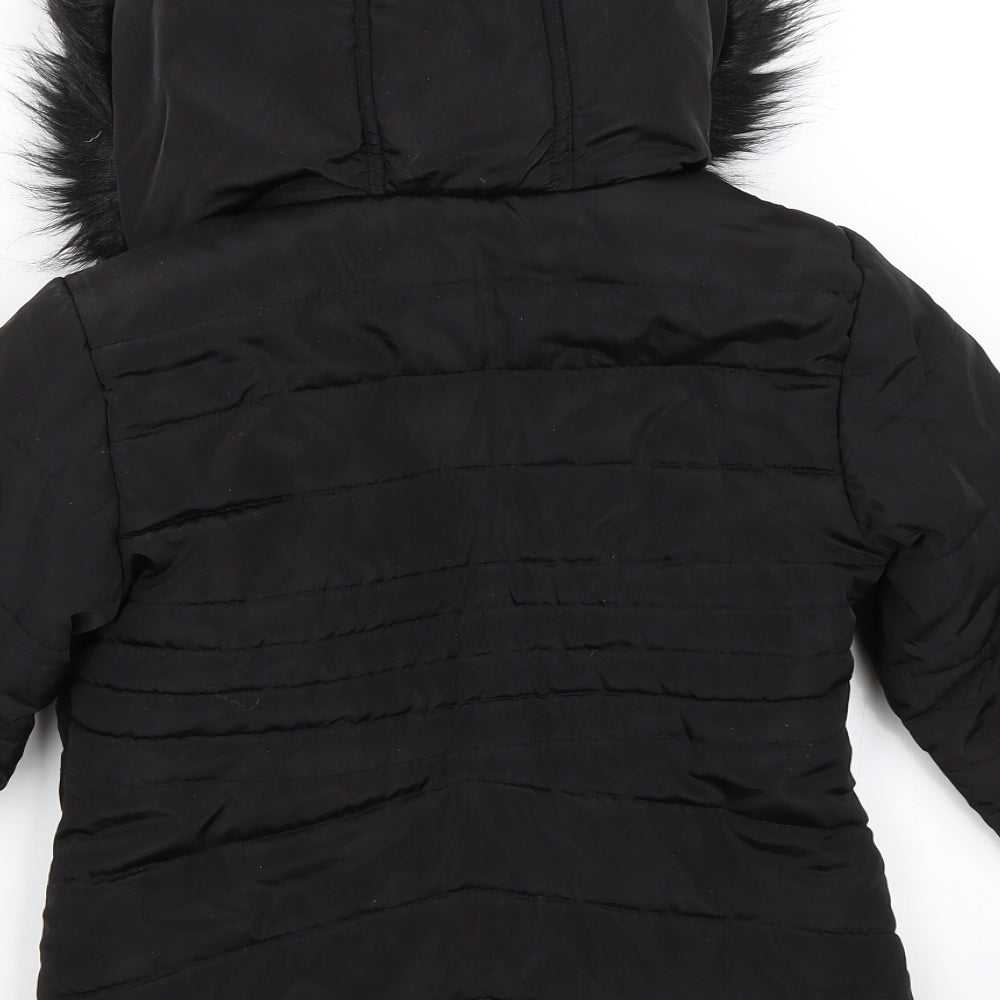 TU Girls Black   Puffer Jacket Coat Size 7-8 Years