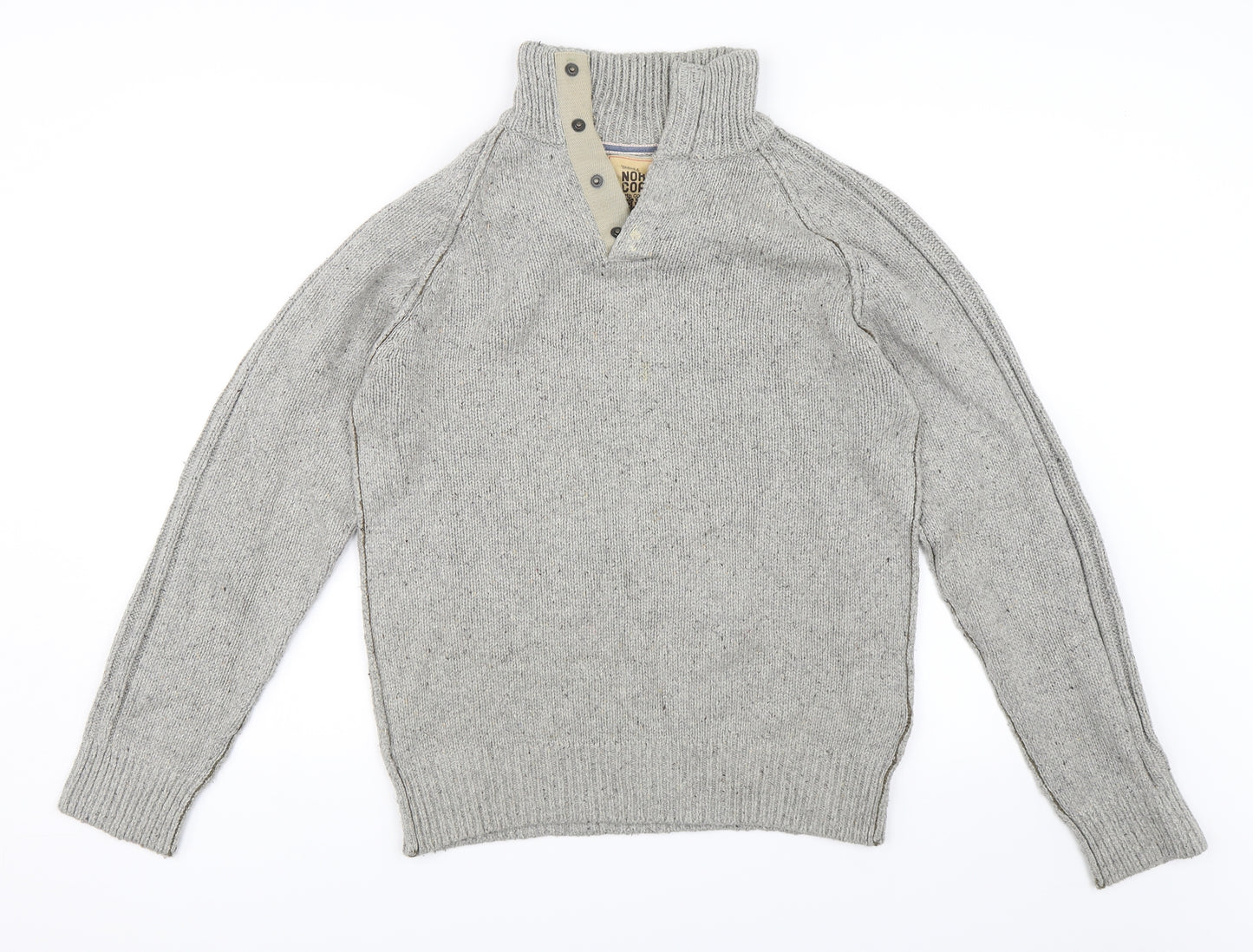 Marks and Spencer Mens Grey   Henley Jumper Size S