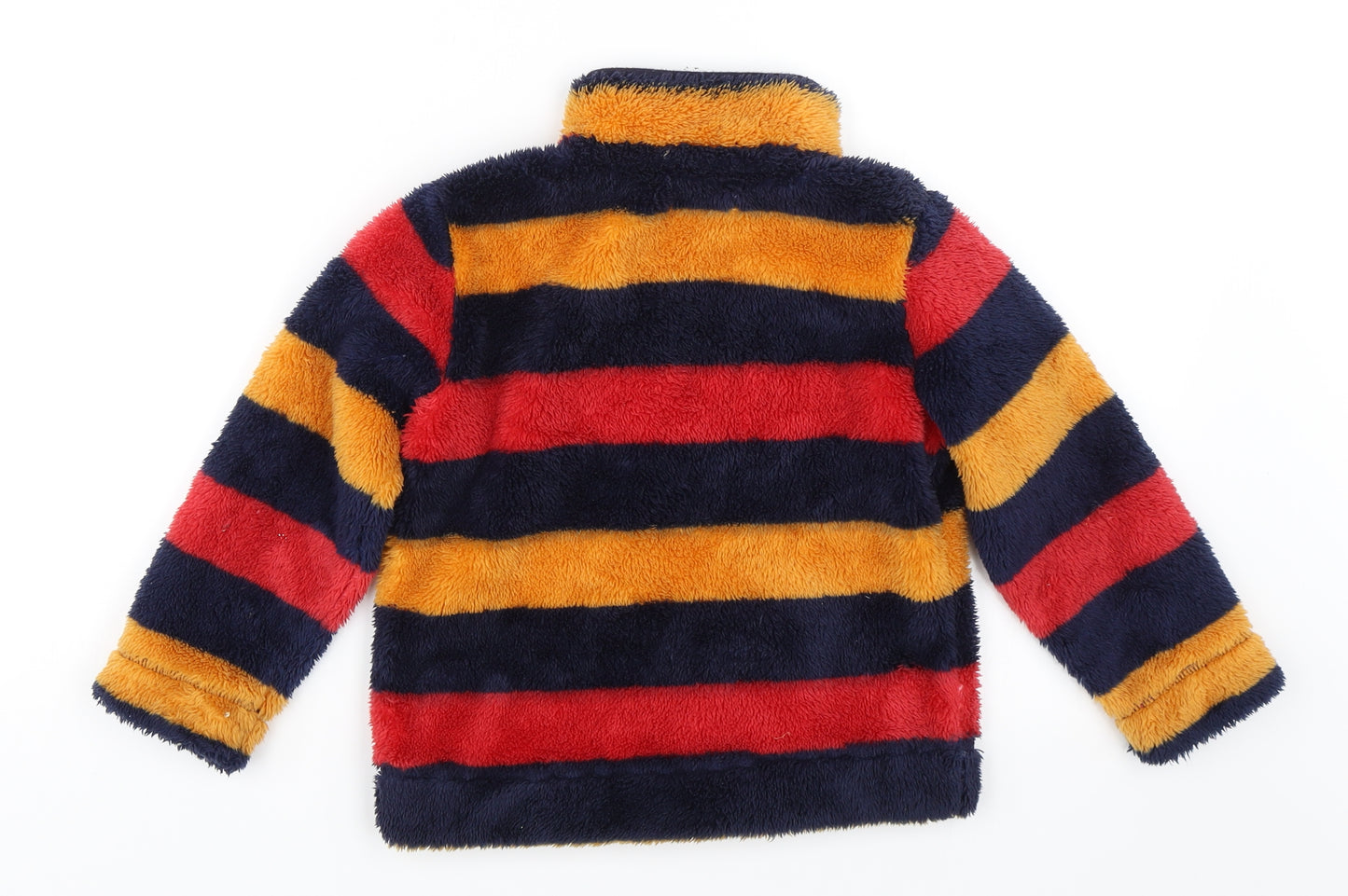 M&Co Boys Blue Striped  Henley Sweatshirt Size 4-5 Years