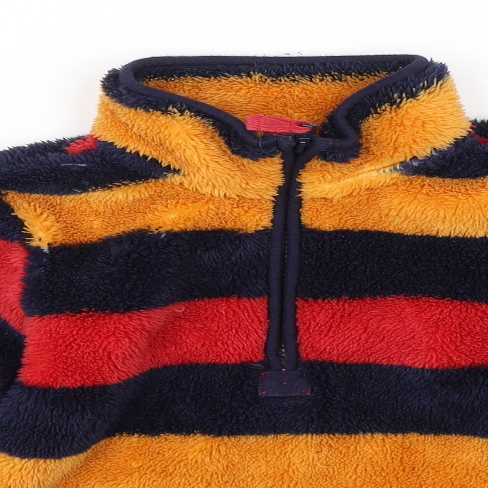 M&Co Boys Blue Striped  Henley Sweatshirt Size 4-5 Years