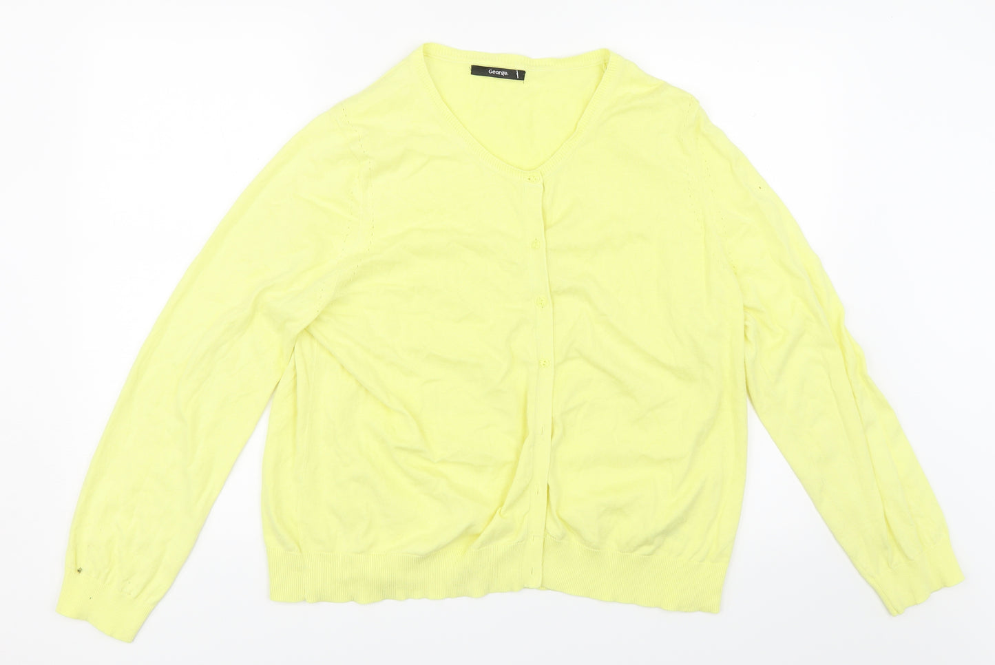 George Womens Yellow   Cardigan Jumper Size 22