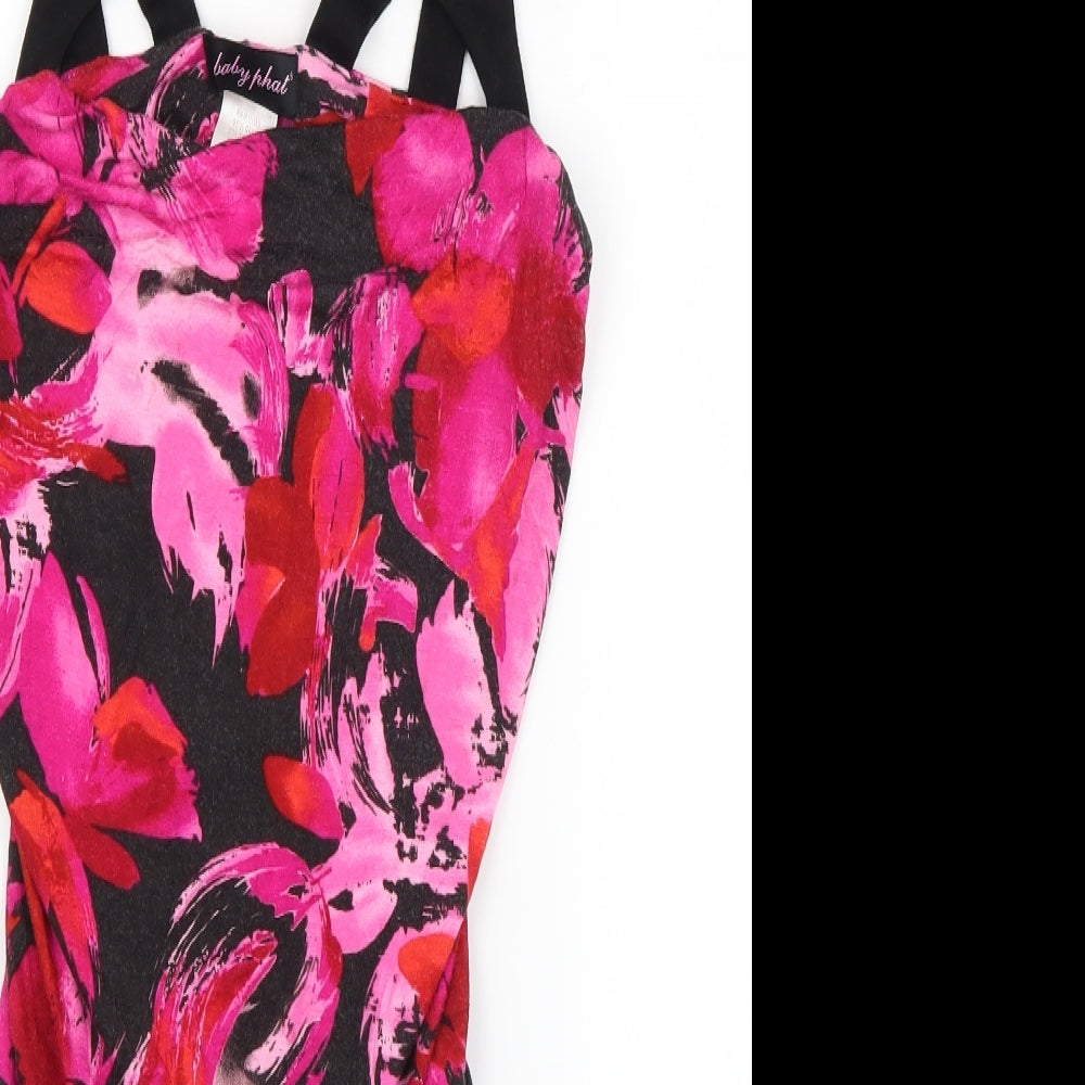 Baby Phat Womens Pink Floral Rayon Mini  Size L