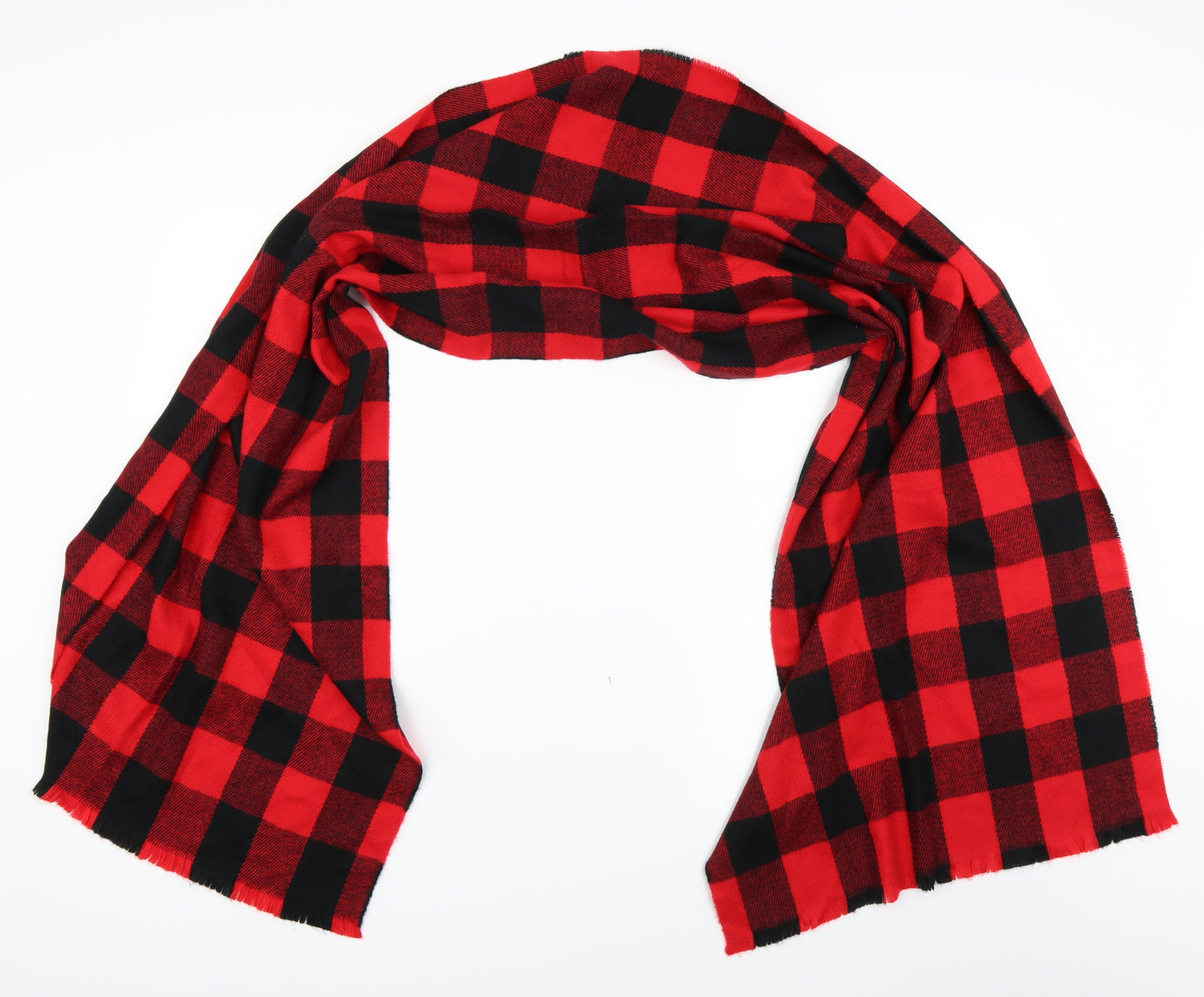 Preworn Womens Red Check   Scarf